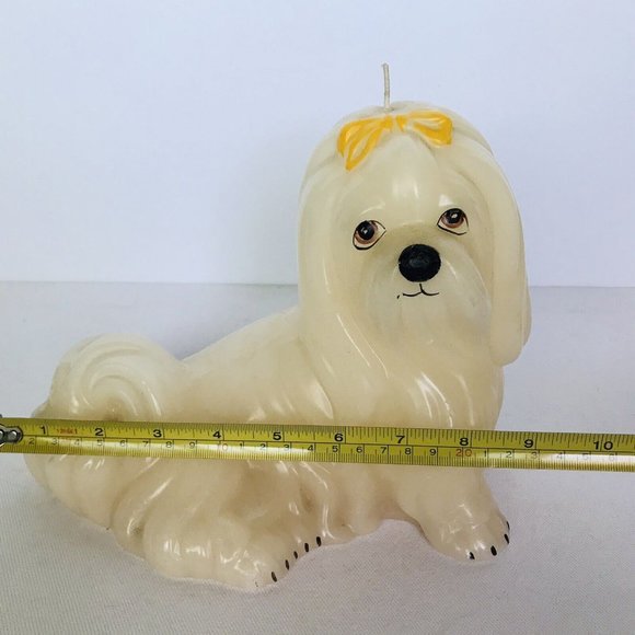 Vintage 1960s 70s Adorable Maltese Decorative Candle Figurine White Hair Dog HTF - Picture 6 of 7